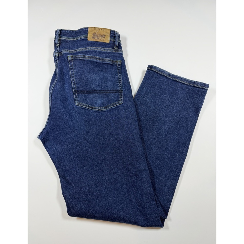 Orvis 1856 Five Pocket Jeans Mens 33x32 Outdoors Blue Denim Stretch Dark Wash